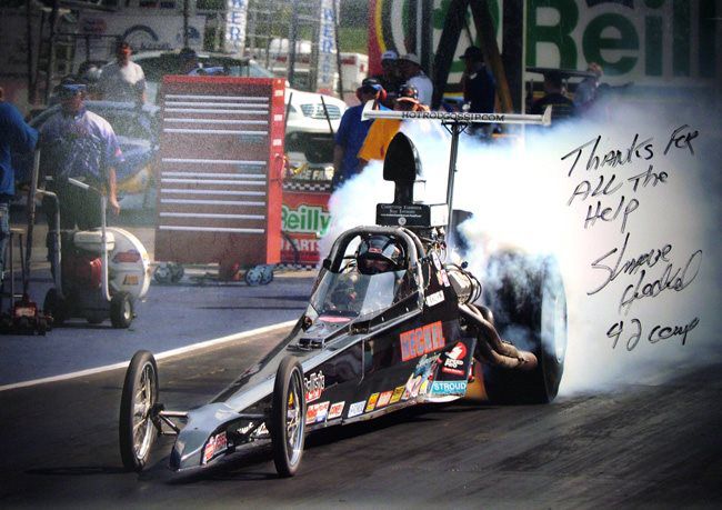 Top fuel dragster doing a burnout