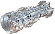 Gas turbine cutaway view